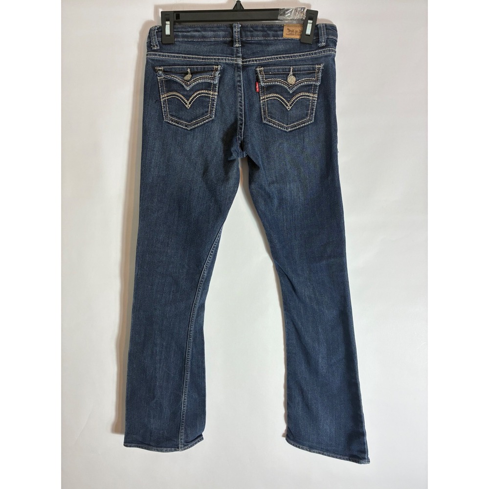 Levis Boot Cut Jeans Dark Wash Flap Pocket Y2K Western Denim 16 REG - Picture 6 of 9